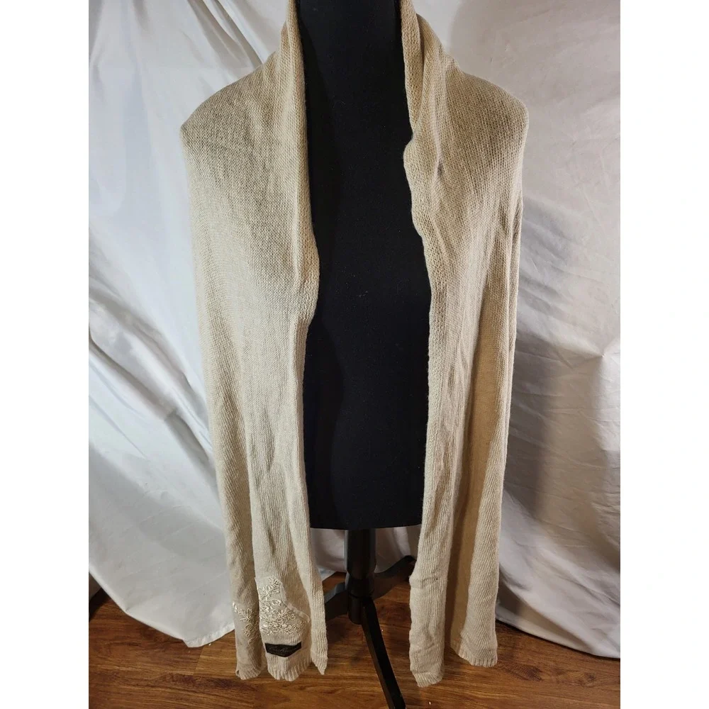 Cashmere Collection Made In Italy Beige Lace Scarf